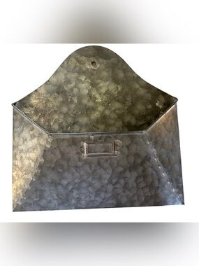 Galvanized Metal Wall Mail Organizer Rustic Farmhouse Letter Holder Wall Pocket